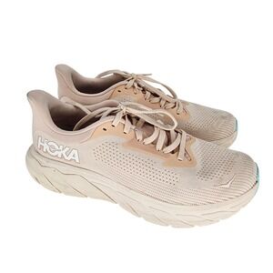 Hoka Arahi 7 Shoes Size 9B Vanilla/Rose Mist Stability Road Running Support